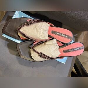 Nine West brown kitten heel sandals